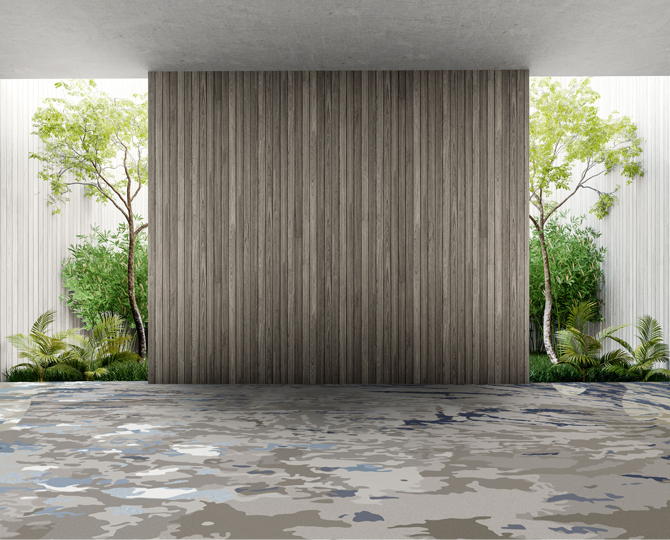 Gray Loop Contemporary Banquet Carpet