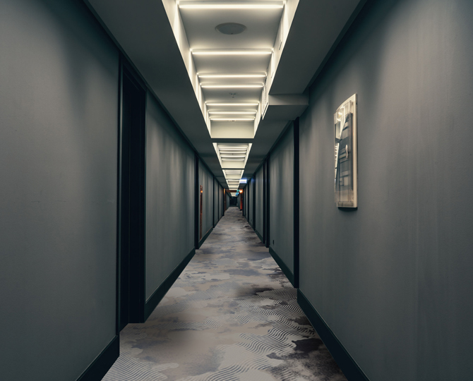 Gray Cut Victorian Hotel Carpet