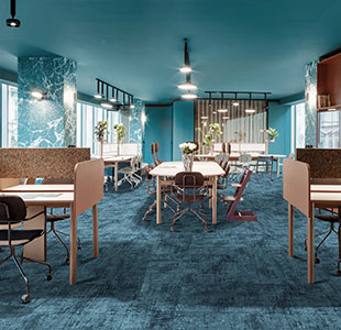 LANDS Blue Loop Natural Texture (Rock) Commercial Carpet Tiles