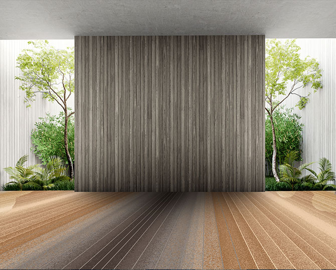 Brown Cut Striped Corridor Carpet