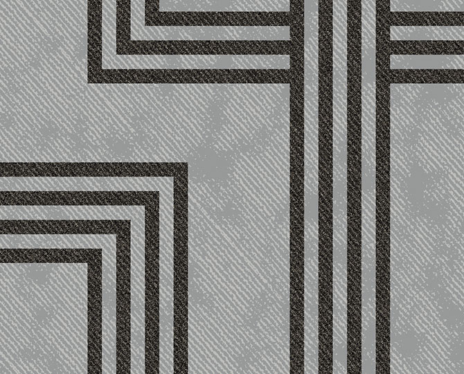 Grey Cut Striped Corridor Carpet