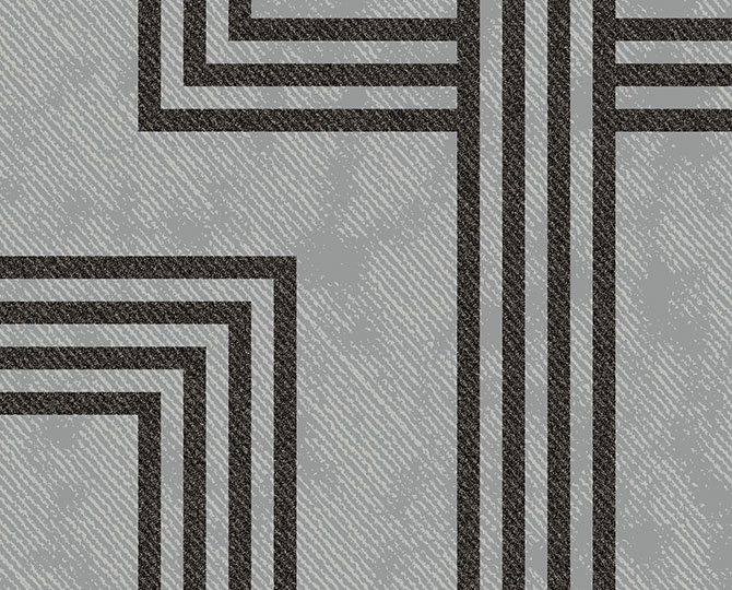 Grey Cut Striped Corridor Carpet