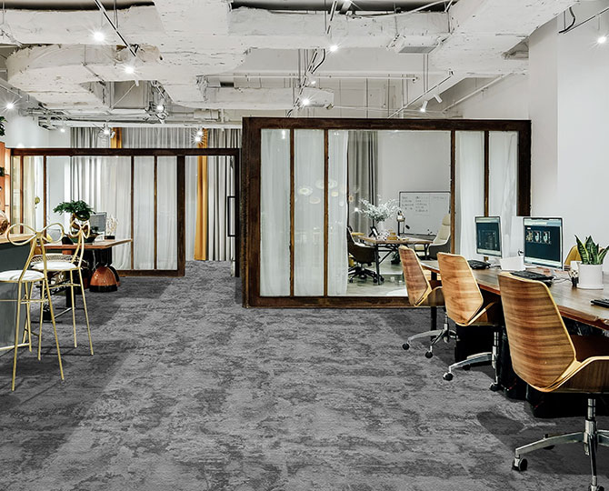 LANDS Dark Loop Natural Texture (Sea) Commercial Carpet Tiles