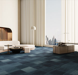 ABSTRACT LINES BLUE Loop Modern Commercial Carpet Tiles