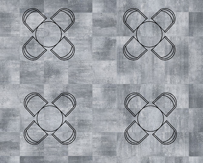 ART VISUAL Grey-2 Loop Modern Commercial Carpet Tiles