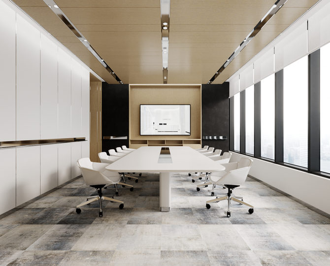 ART VISUAL White Loop Modern Commercial Carpet Tiles