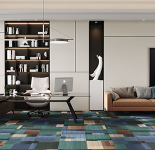 Elantra Square Multi-Color Loop Modern Office Carpet Tiles