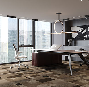 Mondrain Brown Loop Modern Office Carpet Tiles
