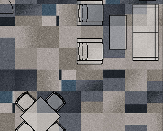 Scatter Cube BLUE Loop Modern Commercial Carpet Tiles