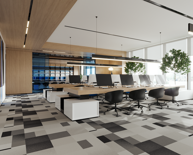 Scatter Cube White Loop Modern Commercial Carpet Tiles