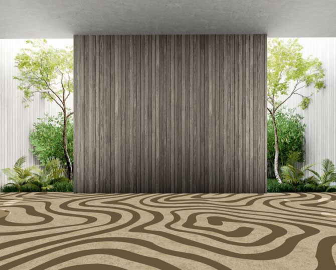 Yellow Loop Patterned Residential Carpet