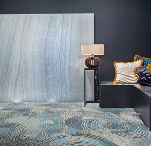 Blue Loop Patterned Office Carpet
