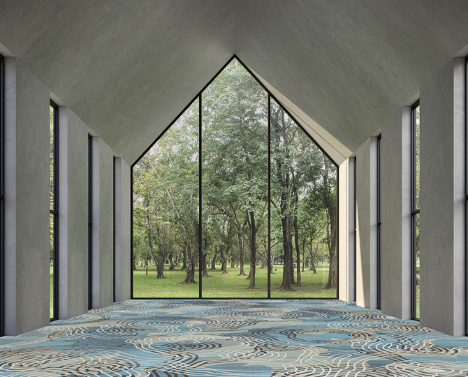 Blue Loop Patterned Office Carpet