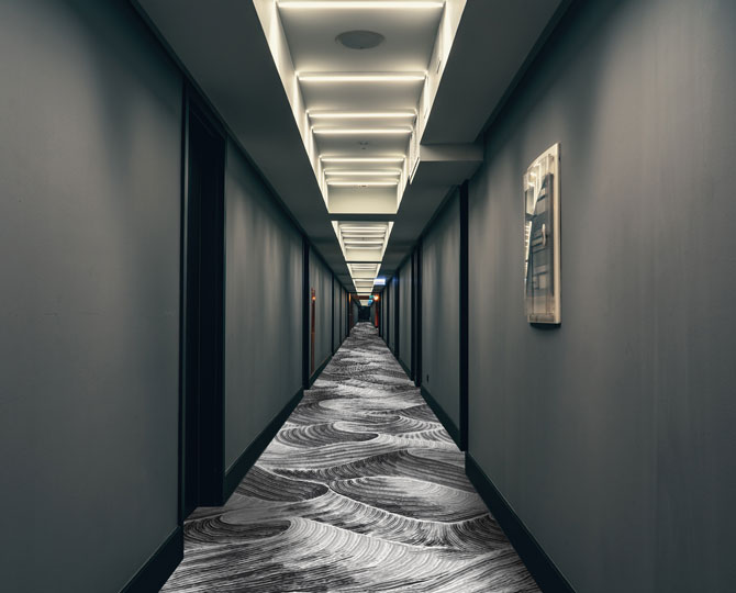 Brown Cut Modern Hotel Carpet