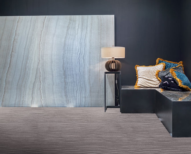 Grey Loop Striped Hotel Carpet