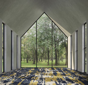 Green Cut Abstract Residential Carpet