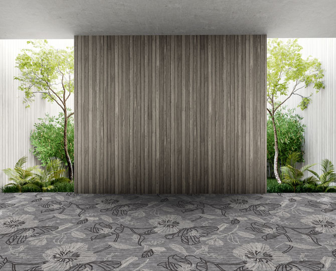 Grey Cut Contemporary Banquet Carpet