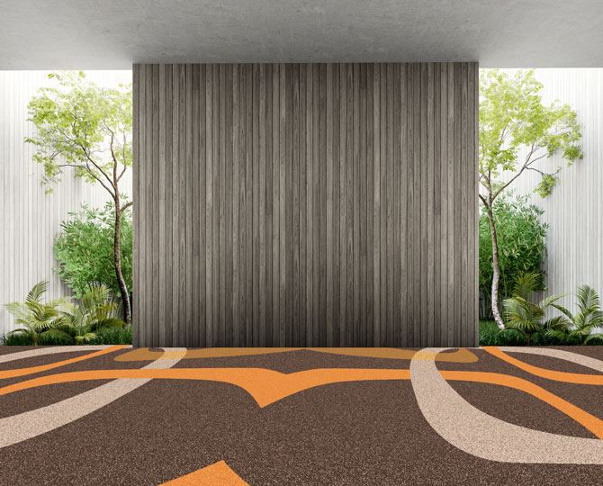 Orange Cut Modern Residential Carpet