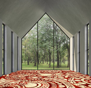 Red Modern Cut Banquet Carpet