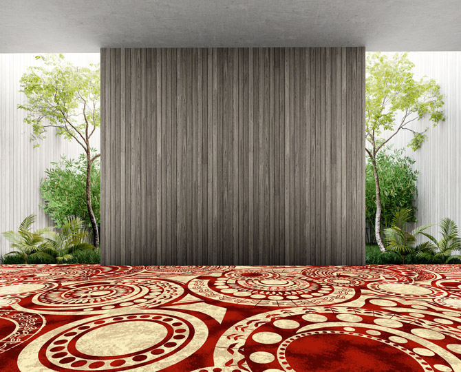 Red Modern Cut Banquet Carpet