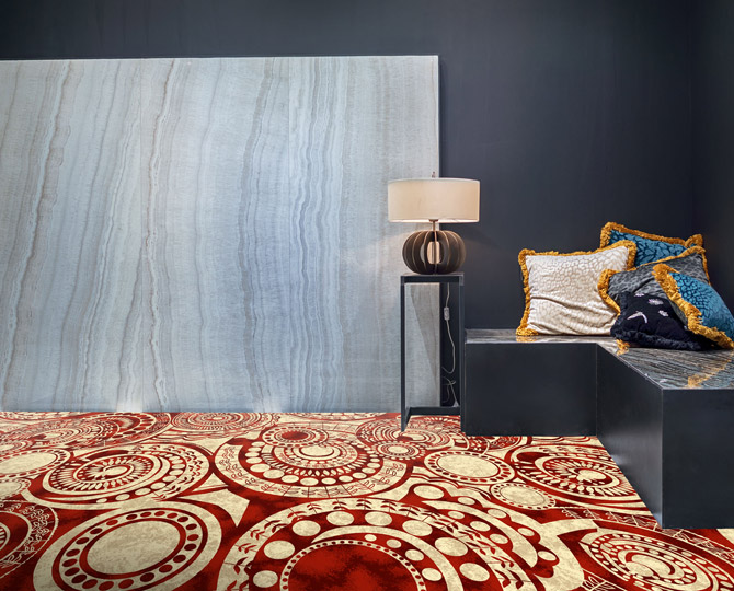 Red Modern Cut Banquet Carpet