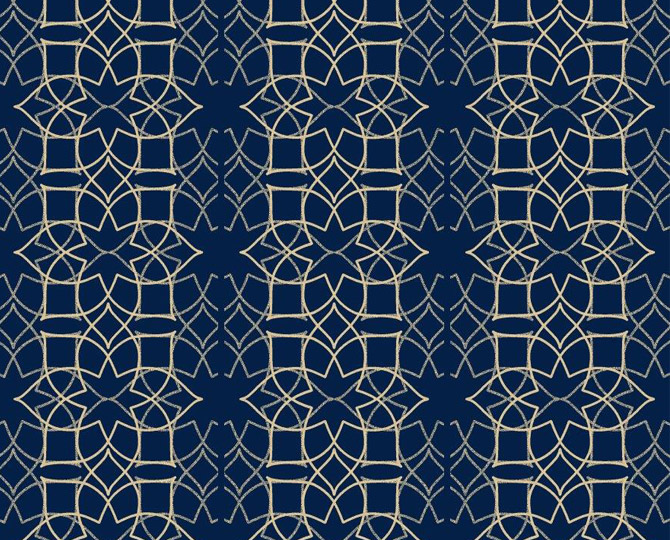 Dark Blue Cut Traditional Prayer Room Carpet
