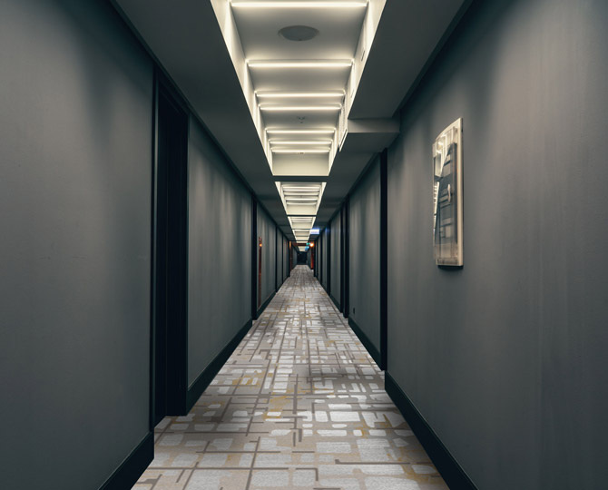 Grey Loop Modern Corridor Carpet